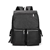 Mochila de Couro LukeSports Casual Urbana Luxo – 42cm – Grande, Elegante e Resistente (Preto)