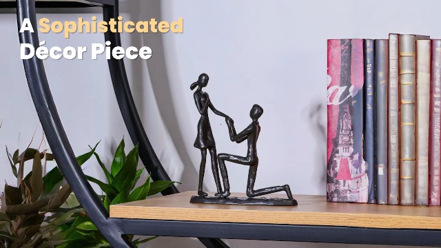 Estatua artesanal de hierro para aniversario de pareja miniatura 7