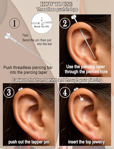 اورازيو اقراط ظهر مسطحة بدون خيوط 16/18/20 غرام من الستيل الجراحي 316L، اقراط غضروف الانف لا تسبب الحساسية، مجوهرات ثقب لابريت وميدوسا، 18 غرام =