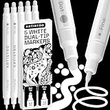ARTISTRO 5 White Dual-Tip Acrylic Paint Markers...