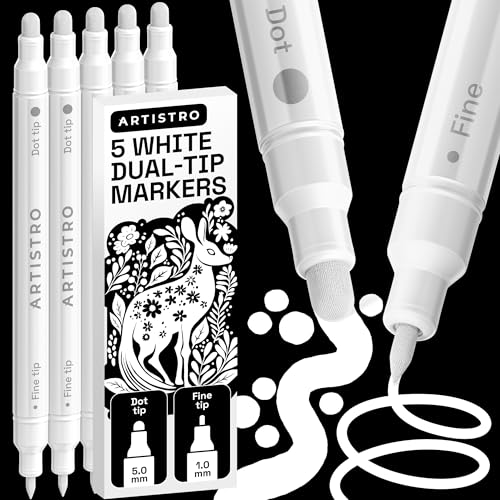 ARTISTRO White Acrylic Paint Markers (5-Pack)
