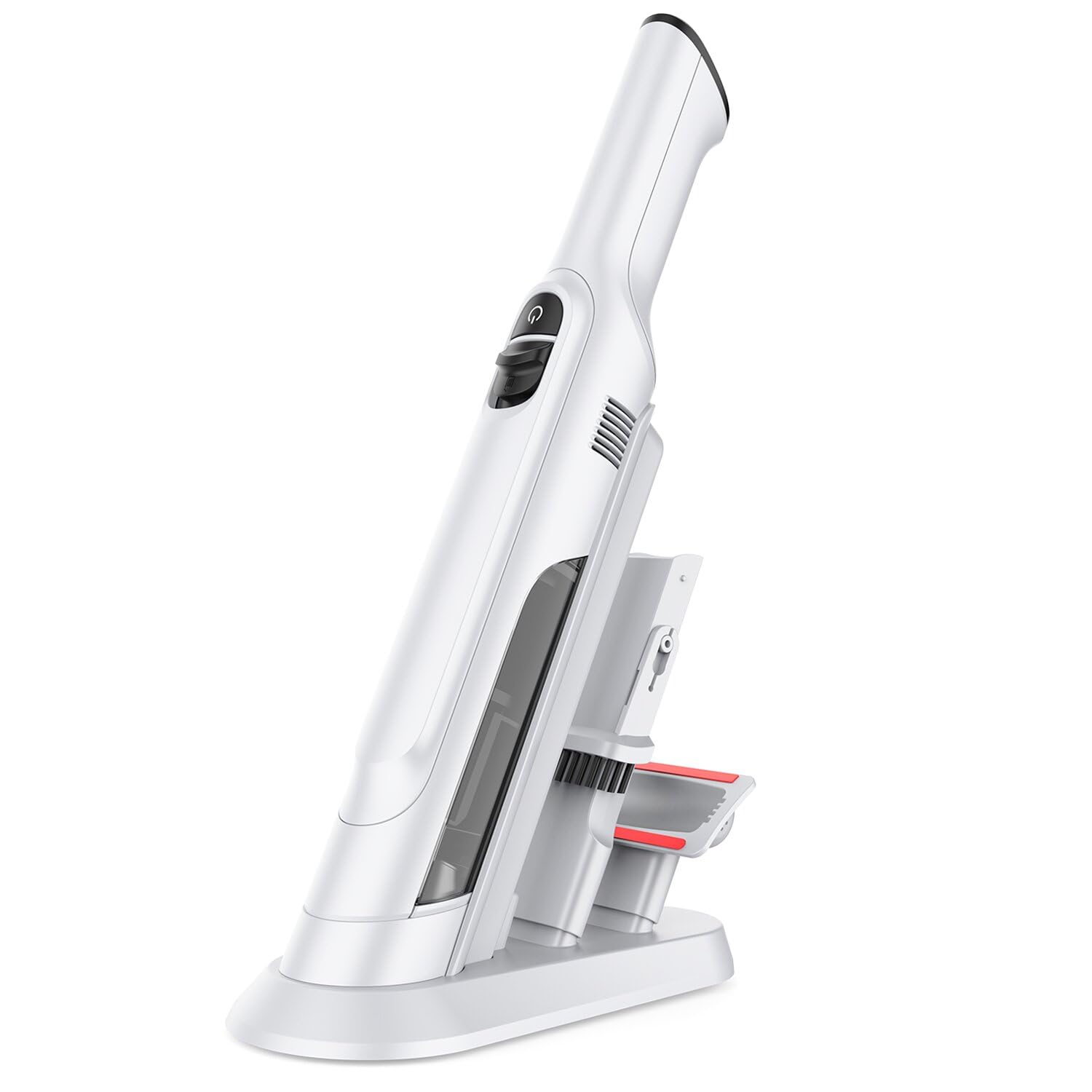 Photo 1 of PROMOMO Handheld Vacuum Cordless, Lightweight 1.4lb with Powerful Suction, Charging Dock, Single Touch Empty and Detachable Dust Cup (Creamy White)