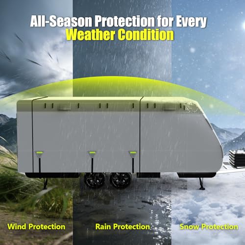 YSPACE 8-Layer Heavy Duty RV Cover 30-33 ft, Rip-Stop Travel Trailer Cover with Windproof Straps, Waterproof Camper Cover with Ventilation, Zipper Access & Full Accessories for All-Season Protection by YSPACE - Image 5