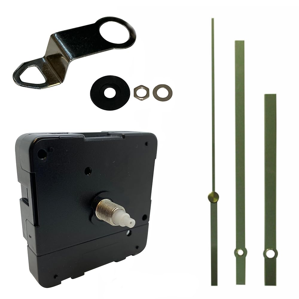 Batteriebetriebenes Quarz-Uhrwerk, 24-Stunden-Quarz-Uhr/Motor-Wanduhr, DIY-Reparatur mit goldfarbenen Zeigern. Zeiger drehen sich um 360 Grad in 24 Stunden (10er-Pack)