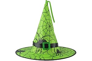 Kid-Friendly Green Witch Hat Accessory: Perfect for Halloween Shenanigans and Magical Adventures