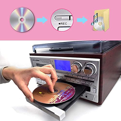 Tourne-Disque Bluetooth Tourne-Disque Vinyle Gramophone Vintage Enregistreur USB 3 Vitesses Multifonction CD Ra Chaque… - Les Beatles, Paul McCartney, John Lennon, RIngo Starr, George Harrison Tourne-Disque Bluetooth Tourne-Disque Vinyle Gramophone Vintage Enregistreur USB 3 Vitesses Multifonction CD Ra Chaque… – Image 3