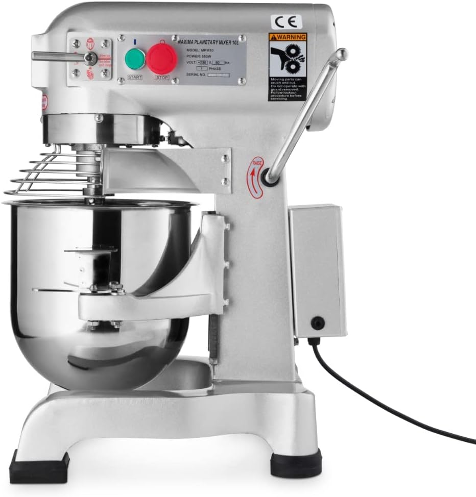 Maxima Planetary Mixer 10L, side view with bowl raised
