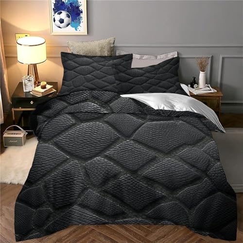Housse de couette géométrique 3D microfibre parure de lit simple 140x200 - 6