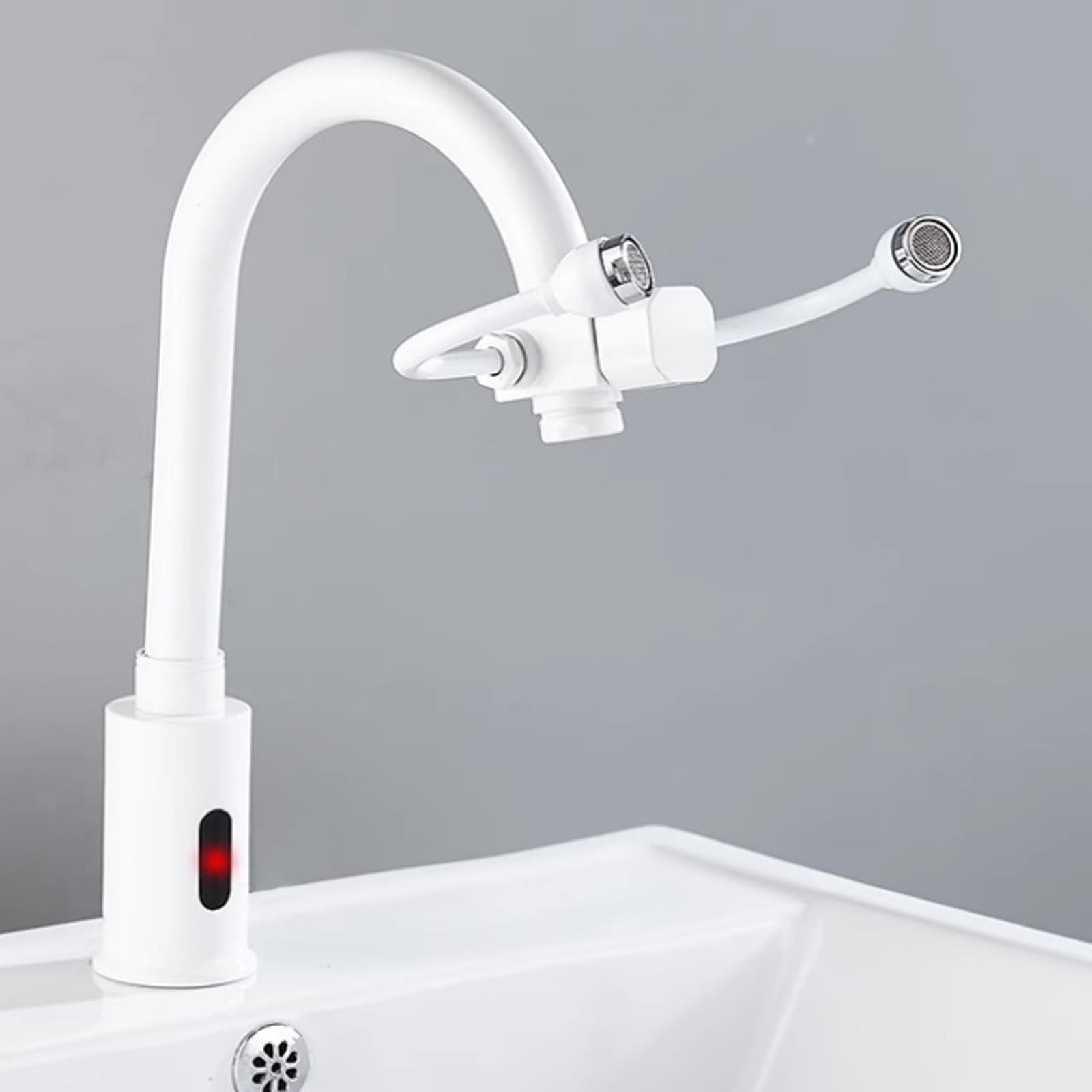 Estación Lavaojos De Emergencia De 12 L/min, Unidad Lavaojos Montada En Grifo, Distancia De Detección Automática De 8-30 Cm, Boquilla De Agua Giratoria De 180°, para Laboratorio, Fábrica