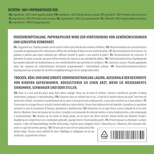 Alpi Nature Słodka Papryka w Proszku 40g, Mielona Czerwona Papryka, Łagodna Przyprawa Paprykowa
