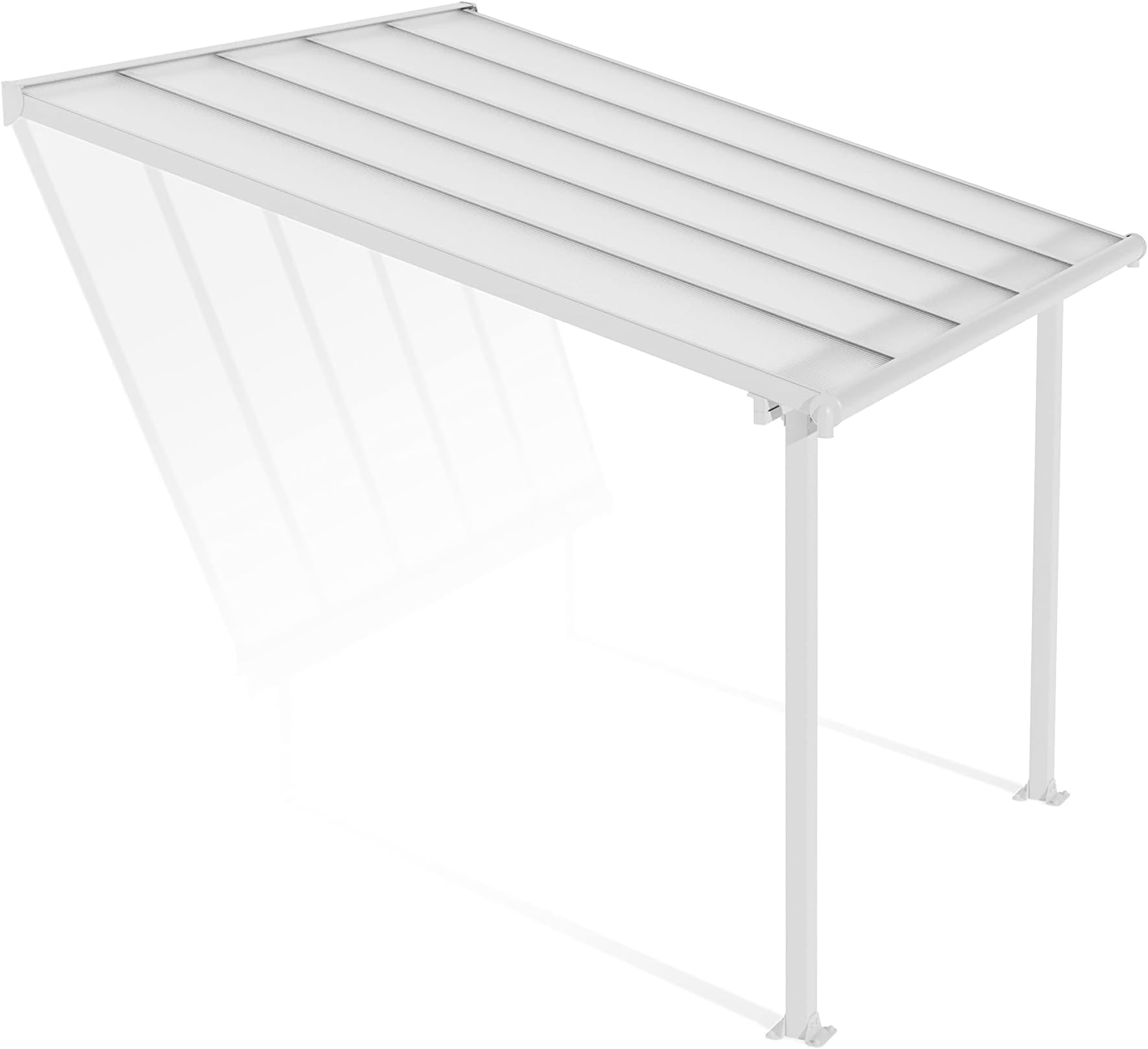 Canopia Olympia Patio Cover 10' x 10' White/White Outdoor Canopy Awning, Waterproof, Shade, Outside Shelter For Backyard, Gutters, with 100% UV Protection
