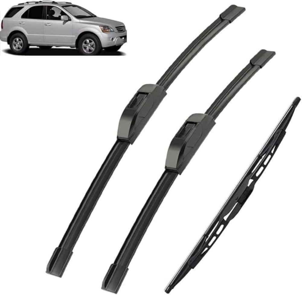 NYSLDSCO Premium Exact Fit Windscreen Wiper Blades for Kia Sorento MK1 2002-2009 2008 Durable Natural Rubber Easy Fit for a Quiet and Streak Free Wipe