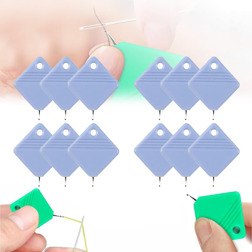 Automatic Needle Threaders, Sewing Machine Needle Threader, DIY Needle Threader for Sewing Crafts, Fits All Needle Sizes (Purple 12 PC)
