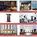 Mfallon Portable Podium with Locking Wheels, Office Conference Room Mobile Podium Table, Wooden Lecture Podium Reception Desk, Inclined Floor Podium, 60 * 70 * 118 CM (Brown)