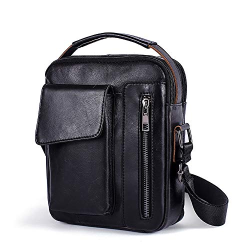 Mens Crossbody Messenger Bags Men's Leather Vintage Messenger Bag Shoulder Bag for Work Business