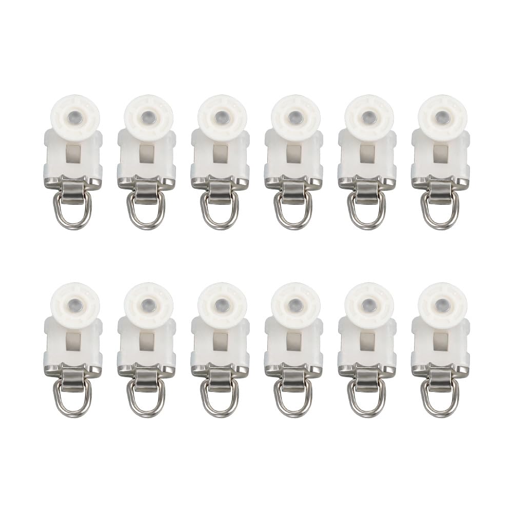 SOLOKOS Traverse Curtain Rod Rollers, Smooth Quiet Gliders, 12 Pack