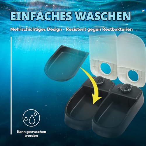 PAWISE Futterautomat Katze Nassfutter - Batteriebetriebener Katzenfutter Automat mit Timer für 48-Stunden-Planung, Einfache Handhabung, Gesundheit und Sicherheit durch Ice Pack