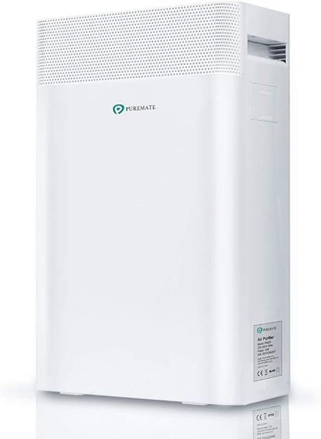 PureMate Air Purifier for Home 5 in1 with Ioniser and Sleep Mode - True HEPA Filter & Active Carbon, Removes Germs & Viruses, Allergies & Asthma, Pollen, Dust, Smokers, Hay Fever, Pets Dander
