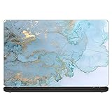 Custom Fit Made to Order Laptop Notebook Skin Vinyl Sticker Cover Decal Fits 13.3' 14' 15.6' 16' HP Lenovo Apple Mac Dell Compaq Acer/Blue Teal Gold Granite Look