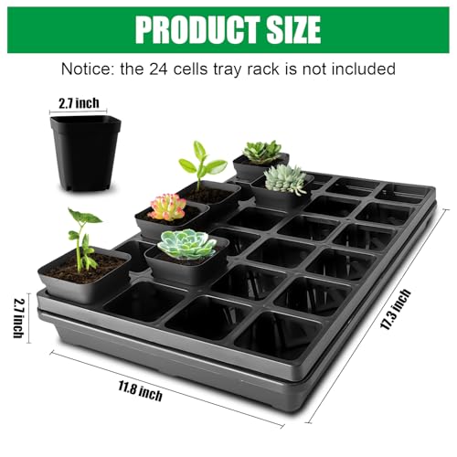 RooTrimmer 5 Pack Nursery Potting Tray, Carrying and Holding Plant Tray for Seeds Starting Pot, Collecting Drainage Water(Black) - Image 4