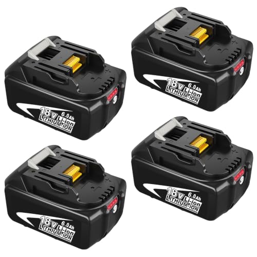4Pack Upgraded 18Volt 6.0Ah Battery Replacement for Makita 18V Battery