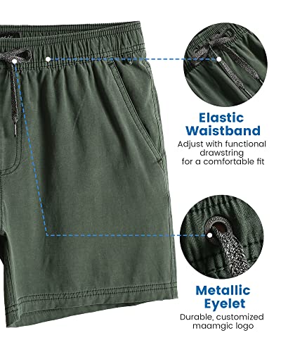 Maamgic Men's 5 Inch Inseam Shorts Pull-On Relaxed Fit Comfort Stretch Short Shorts With Pocket #TOP4