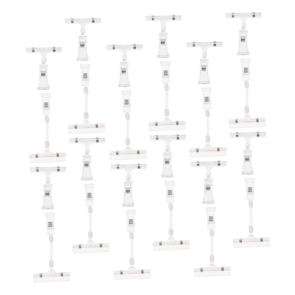 jojofuny 50pièces Pinces à Marchandises Rotatives Transparentes Plastique Supports Affichage Double Face Pour Étiquettes De Prix De Magasin Lot De Supermarchés