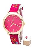 InkedUniverse Embroidered Flower Band Fashion Watch Box Set Fuchsia/O/S