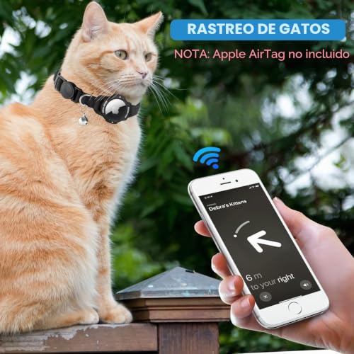 Collar AirTag para gatos luminoso con cierre de seguridad breakaway y banda elástica 6