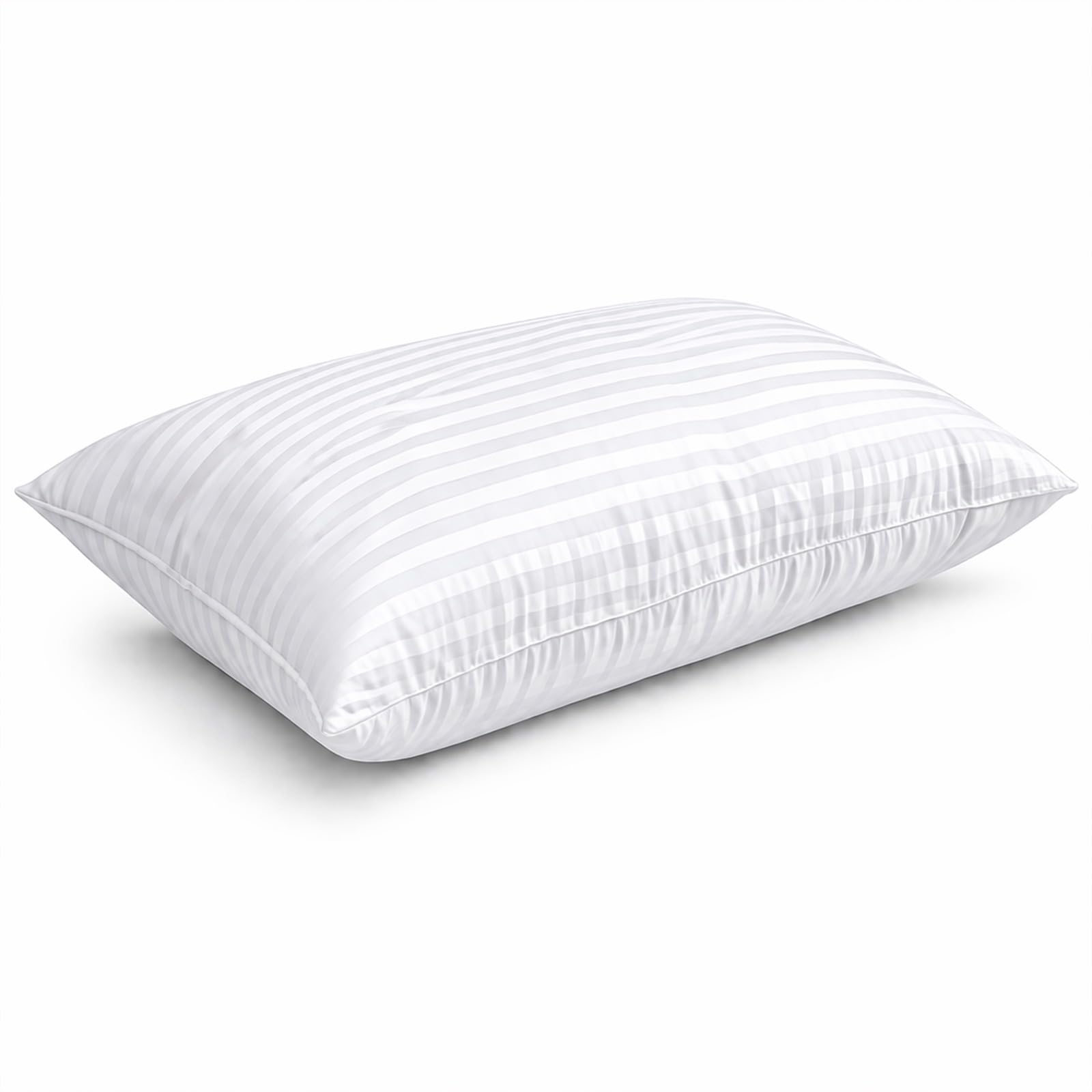 LSC Stripe Pillows 1 Pack Hotel Quality Bed Pillows Soft Hollow Fibre Filled Anti-Allergy Bounce Back Pillows Hypoallergenic Support for Back Neck & Shoulder Pain (PACK OF 1)