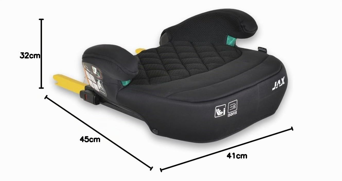 Cangaroo Kindersitz Sitzerhöhung Jax i-Size 125-150cm Gruppe 3 Isofix Top Tether schwarz