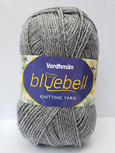Image of Vardhman Blue Bell DK Weight Supersoft Hand Knitting & Crocheting Yarn (Pack of 1 ball - 100gram) 100% Acrylic, Multi Color Crochet Thread wool, Suitable for Craft, Babywear, Baby Blankets, Sweater, Scarf, Cap, Art & Craft - (Battleship Gray - Bbell-012)