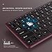 Wireless Keyboard and Mouse, Jelly Comb 2.4GHz Ultra Thin Full Size Wireless Keyboard Mouse Combo Set with Number Pad for Computer, Laptop, PC, Desktop, Notebook, Windows 7, 8, 10-(Wine Red and Black)