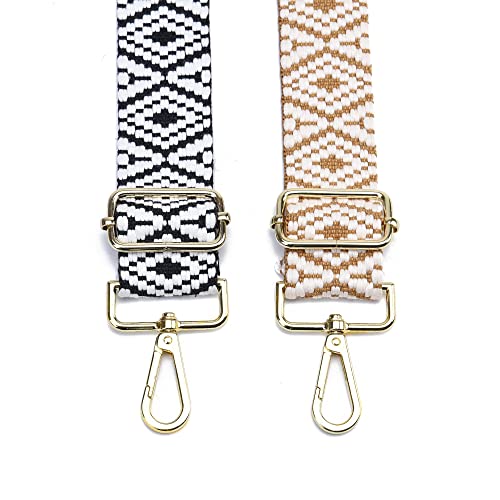 Image of Purse Strap Gold Hardware Replacement Crossbody Bag Strap, Wide Adjustable Shoulder Strap