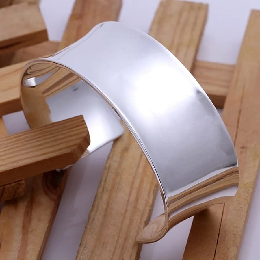 LYGBAOFUL Bracciale Rigido da Donna in Argento 925 con Polsino Grande da Uomo