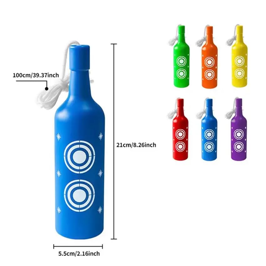 Dianas Borner 6 Botellas PVC | Dianas de plástico en Forma de Botella (aguanta Impactos) para Pistolas y carabinas