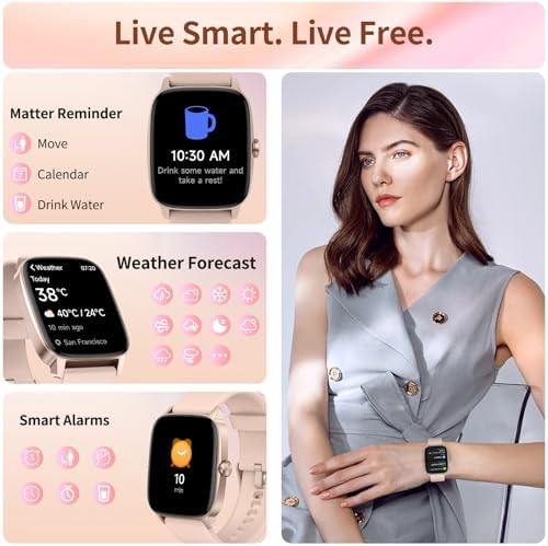 Smart Watch for Men Women, Bluetooth Call Smartwatch with AI Voice, 1.85" HD Fitness Watch, Heart Rate/Steps/Sleep Monitor, 100+ Sports Modes, IP68 Waterproof Watch for Android iOS - 4