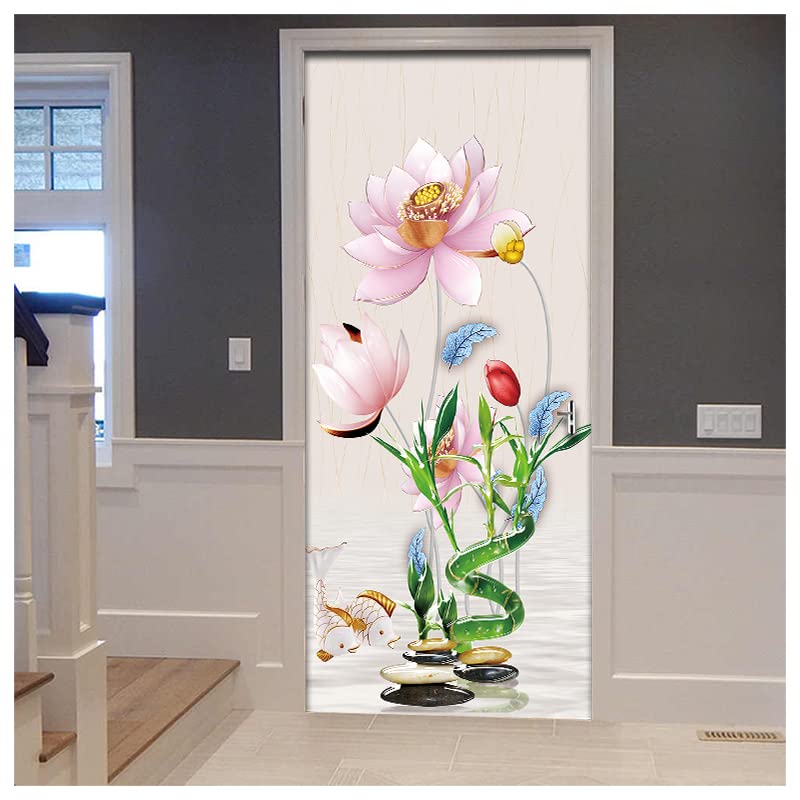 Creative Print Solution 3D Lily Flower Design Door Sticker Wallpaper for Door, Almirah, Table, Ac, Fridge Size 30x78 inch (B09RWWQTFN) Amazon Price History, Amazon Price Tracker