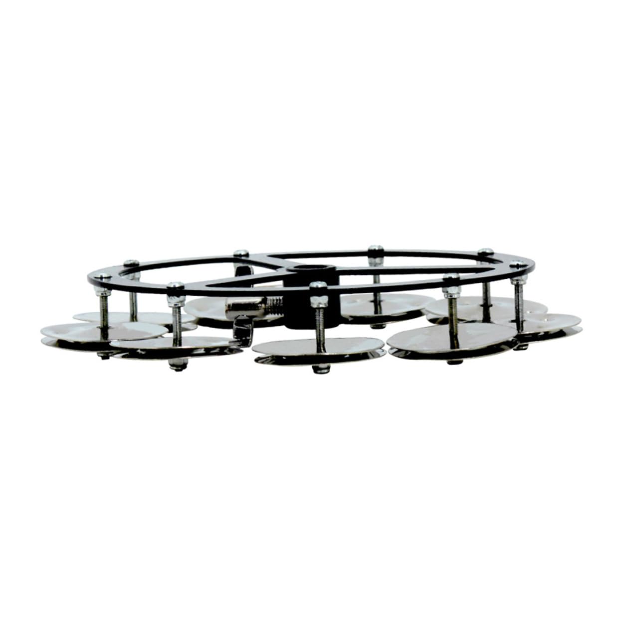 Vaguelly Cloche de Cymbale Fonction Pédale et Frappe en Cuivre Argenté, Accessoire de Percussion Portable pour Débutants et Professionnels
