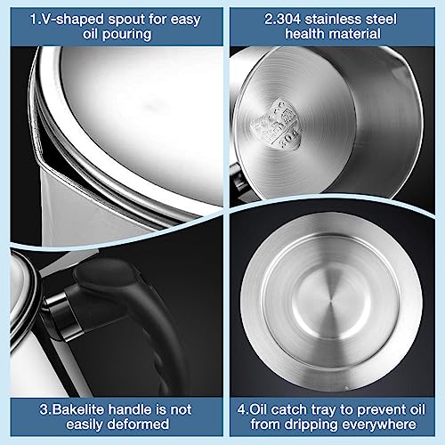 Cyiecweu Strainer - Caraffa per olio in acciaio