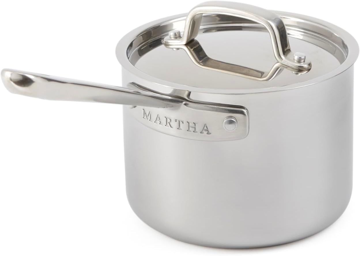 Martha by Martha Stewart 2-Quart Triply Stainless Steel Saucepan w/Lid