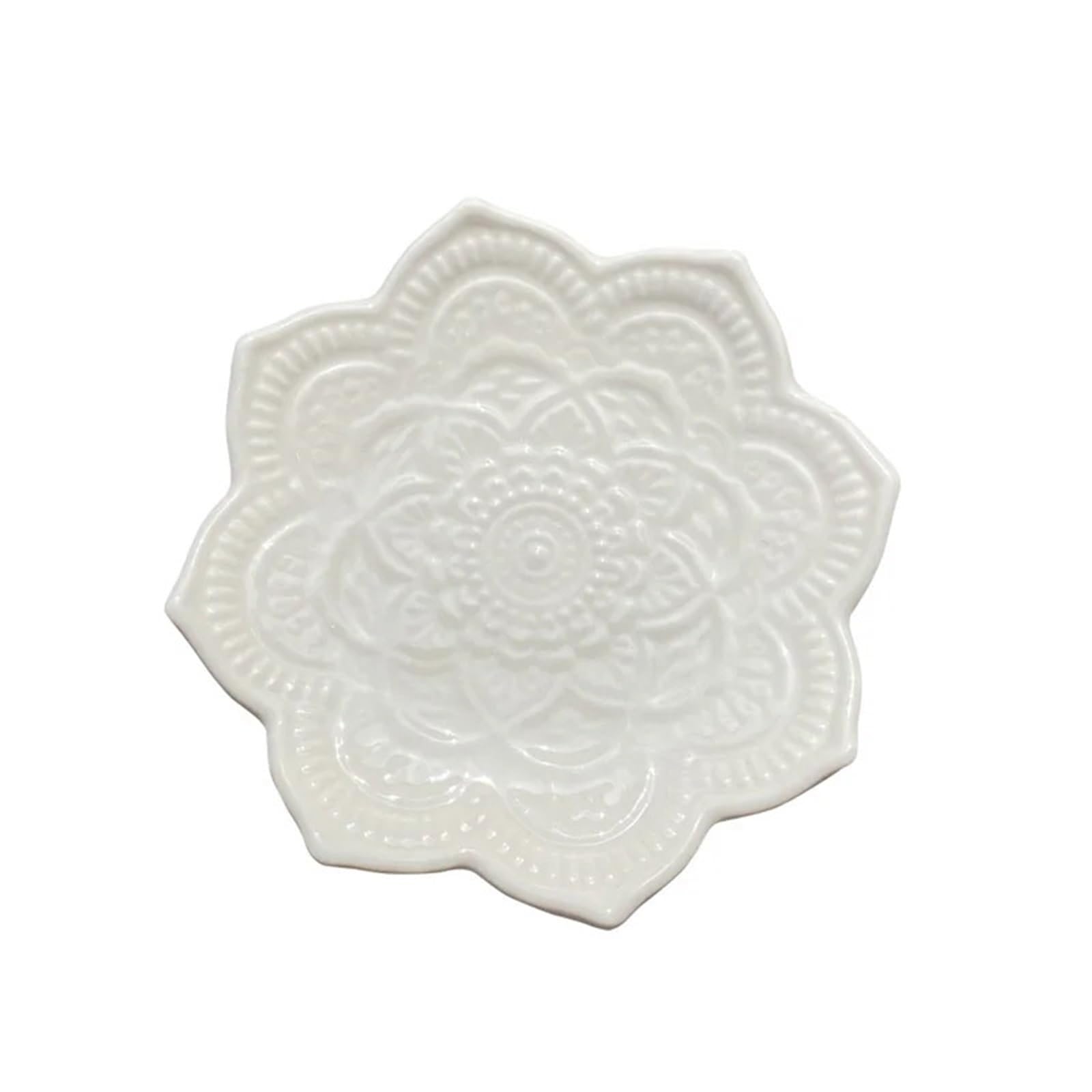 RRYPBOVG Ceramic Jewelry Dish Ceramic Ring Dish 1PCS Jewelry Holder Small Trinket Tray Plate For Earrings Rings Necklaces Keys For Mom Friend Sister(WHITE)