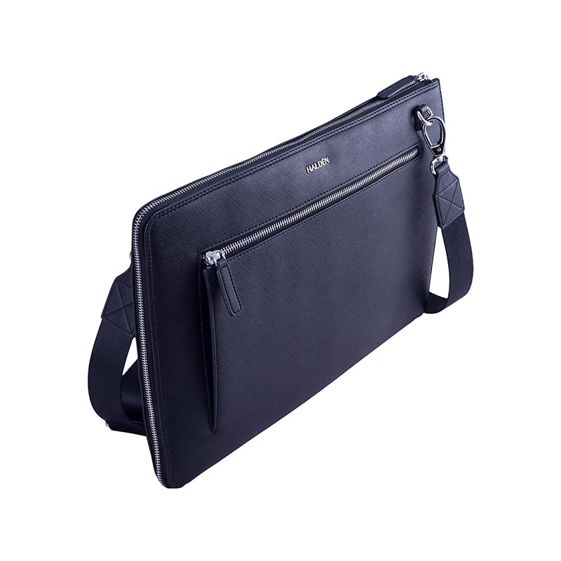 Image of HALDEN Ryden Laptop Bag, Vegan Saffiano Leather, 13L, Single Zipper, Fits 14 Inches, Unisex