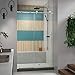 DreamLine Enigma-X 44-48 in. W x 76 in. H Fully Frameless Sliding Shower Door in Polished Stainless Steel, SHDR-61487610-08