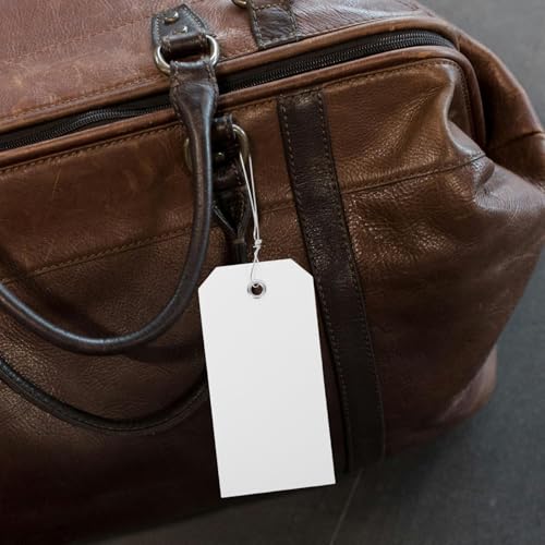 Étiquettes de bagage PVC blanc lot de 100 réutilisables pour voyage et paquet - 3