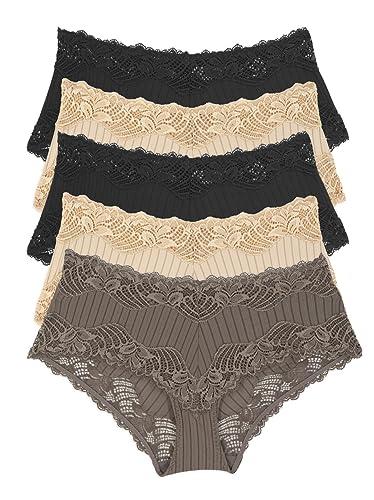 Felina Stripe Delight Hipster Panty 5-Pack | Paramour Lace Mid-Rise