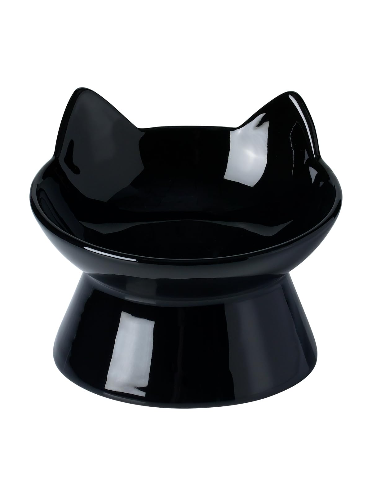 ABRUTY Cat Food Bowl, 5 OZ Ceramic Elevated Kitten Water Bowl, 15° Tilted Raised Pet Feeder, Anti Vomiting and Whisker Friendly Dishes for Fat Faced,