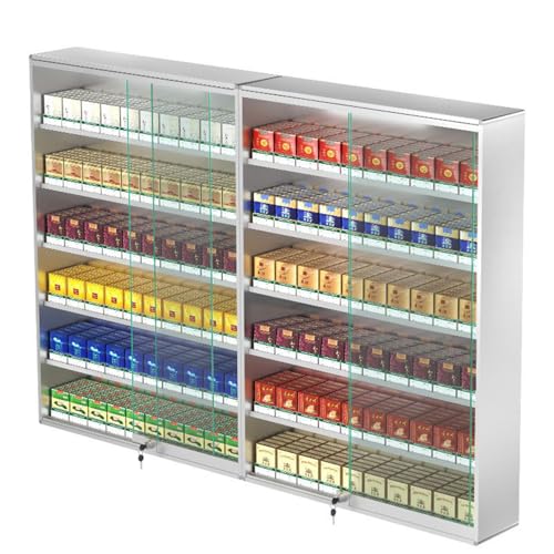 Présentoir automatique à cigarettes gain de place en aluminium à poussoir mécanique