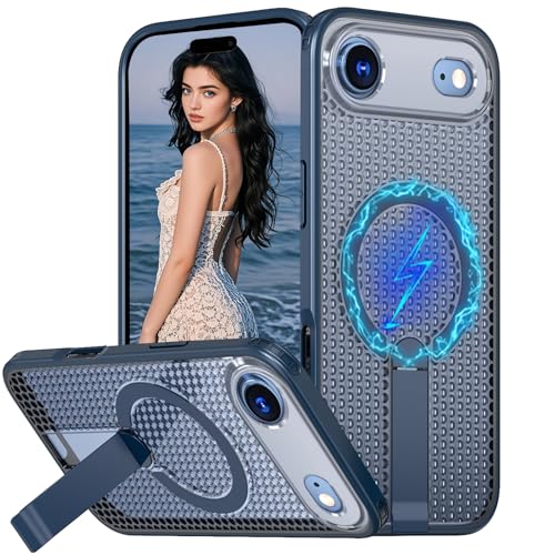 Ya en manzanajugosa.com: Fofvccv Funda disipación de Calor para Apple iPhone Air, Estuche Rígida Ultrafina de PC magnética con Soporte Plegable Carcasa Militar anticaída para iPhone Air - FX Blue