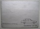 alfa romeo giulia betriebsanleitung  Alfa Romeo Giulietta 1.3 / 1.6 Betriebsanleitung - Original